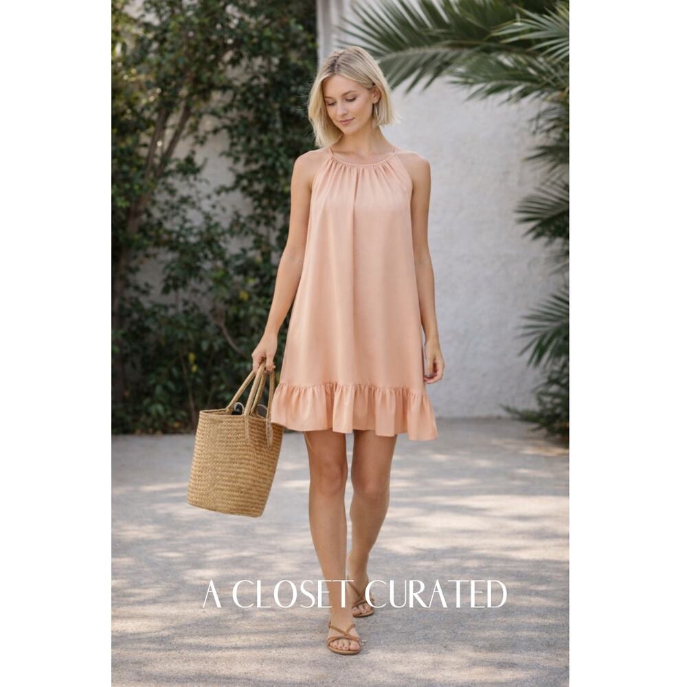 Monica Nera Rosalie Cotton Mini Dress 6 Pink NWT